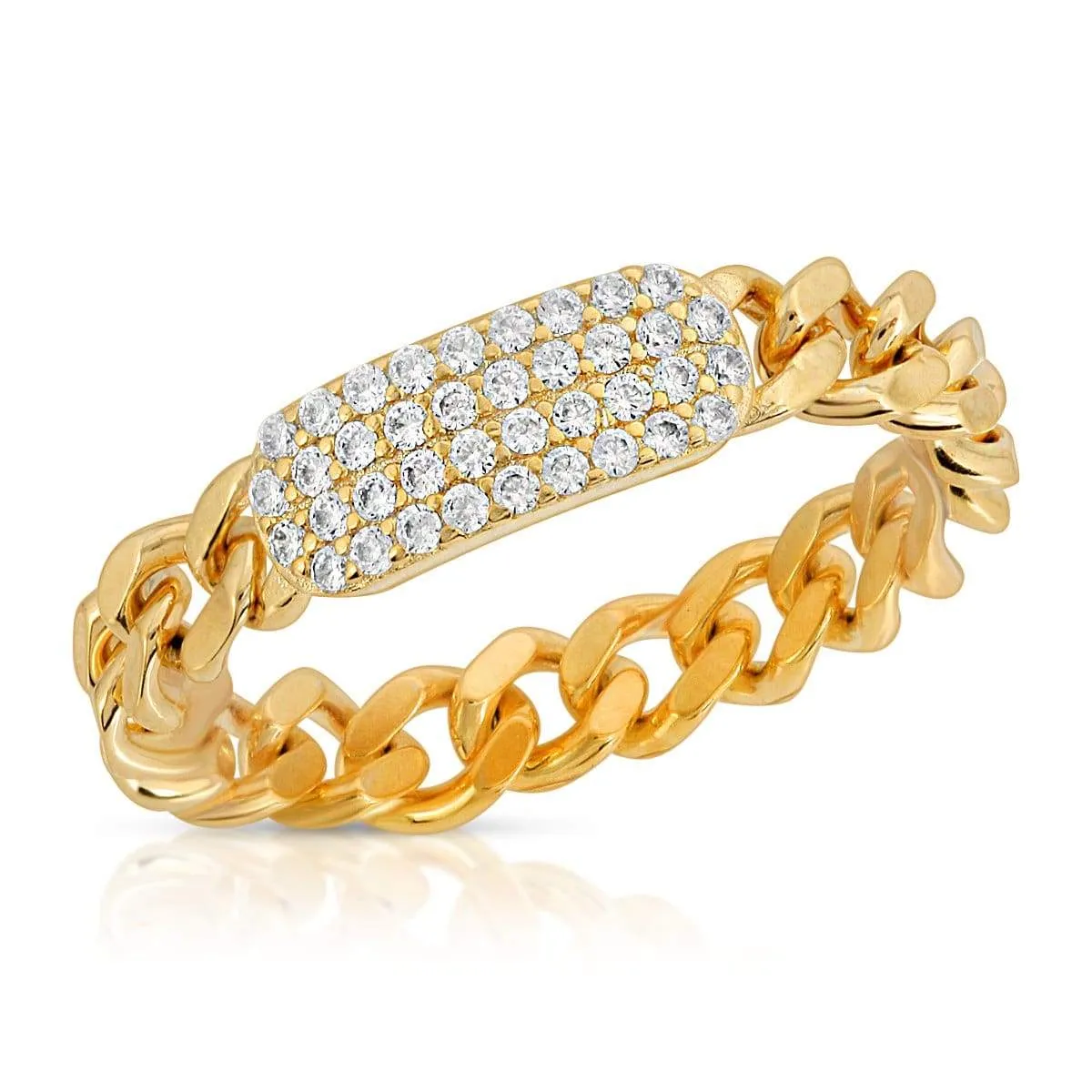 Chain Pave Bar Ring