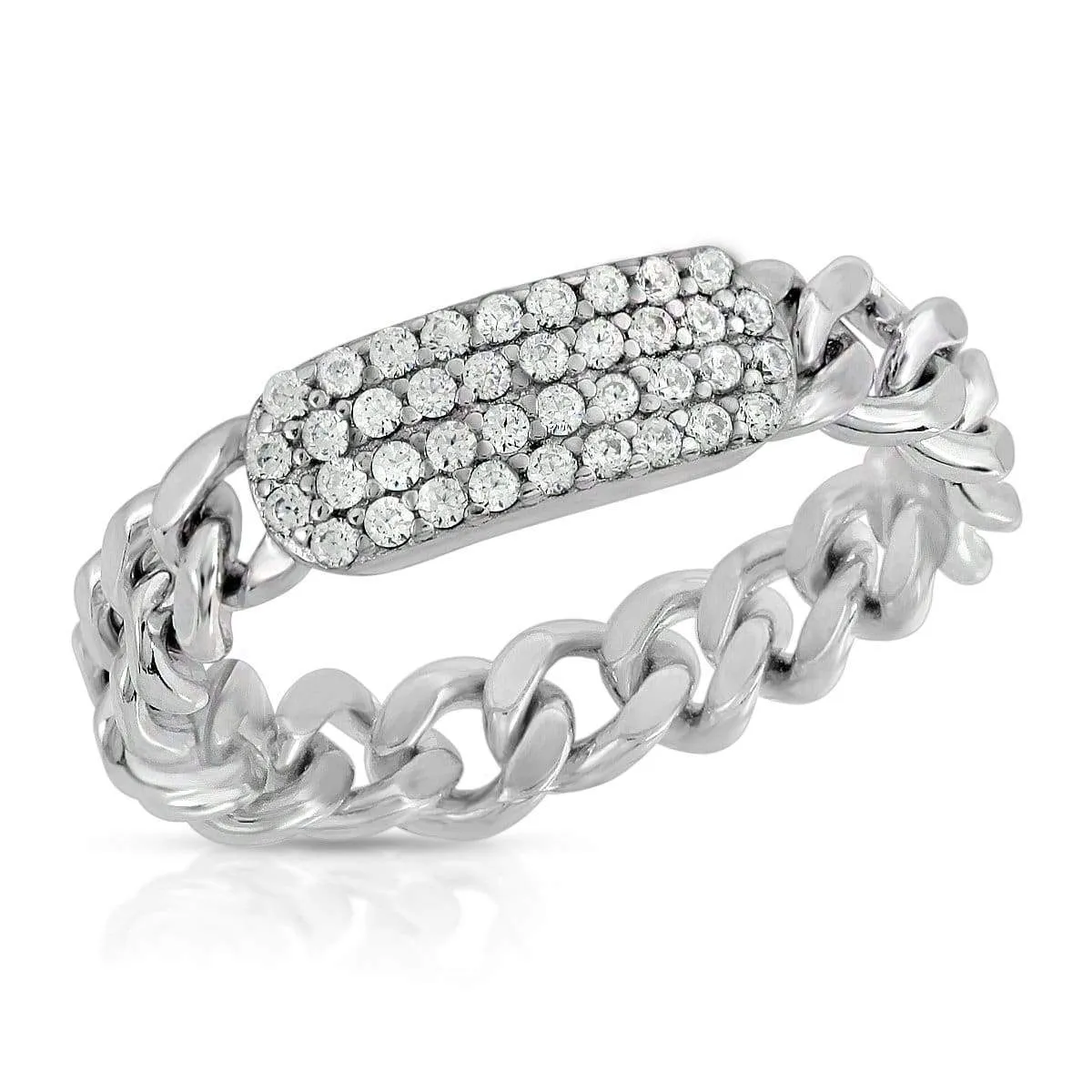 Chain Pave Bar Ring