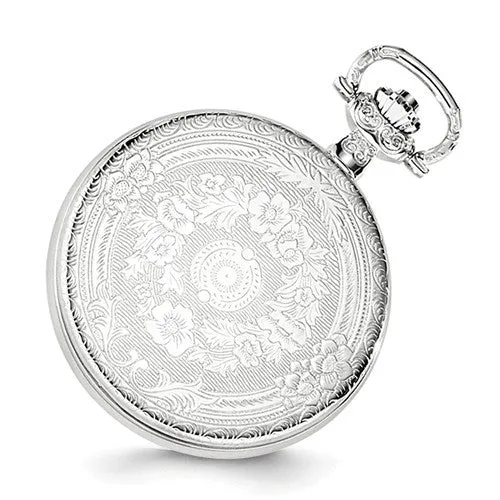 Charles Hubert Chrome-Finish Oval Design Pocket Watch - Engravable