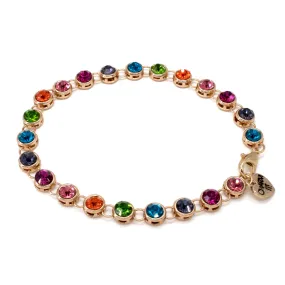 Charm It - Gold Rainbow Rhinestone Bracelet