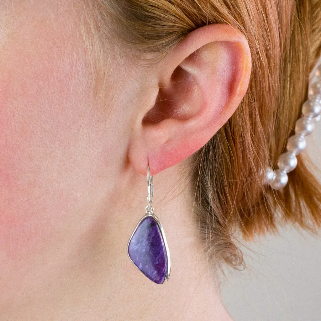 Charoite Drop Earrings