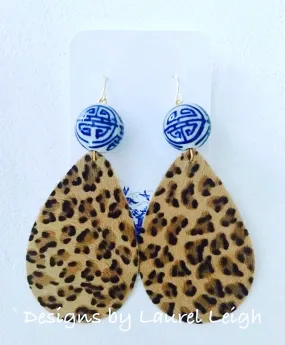 Chinoiserie Light Leopard Print Earrings