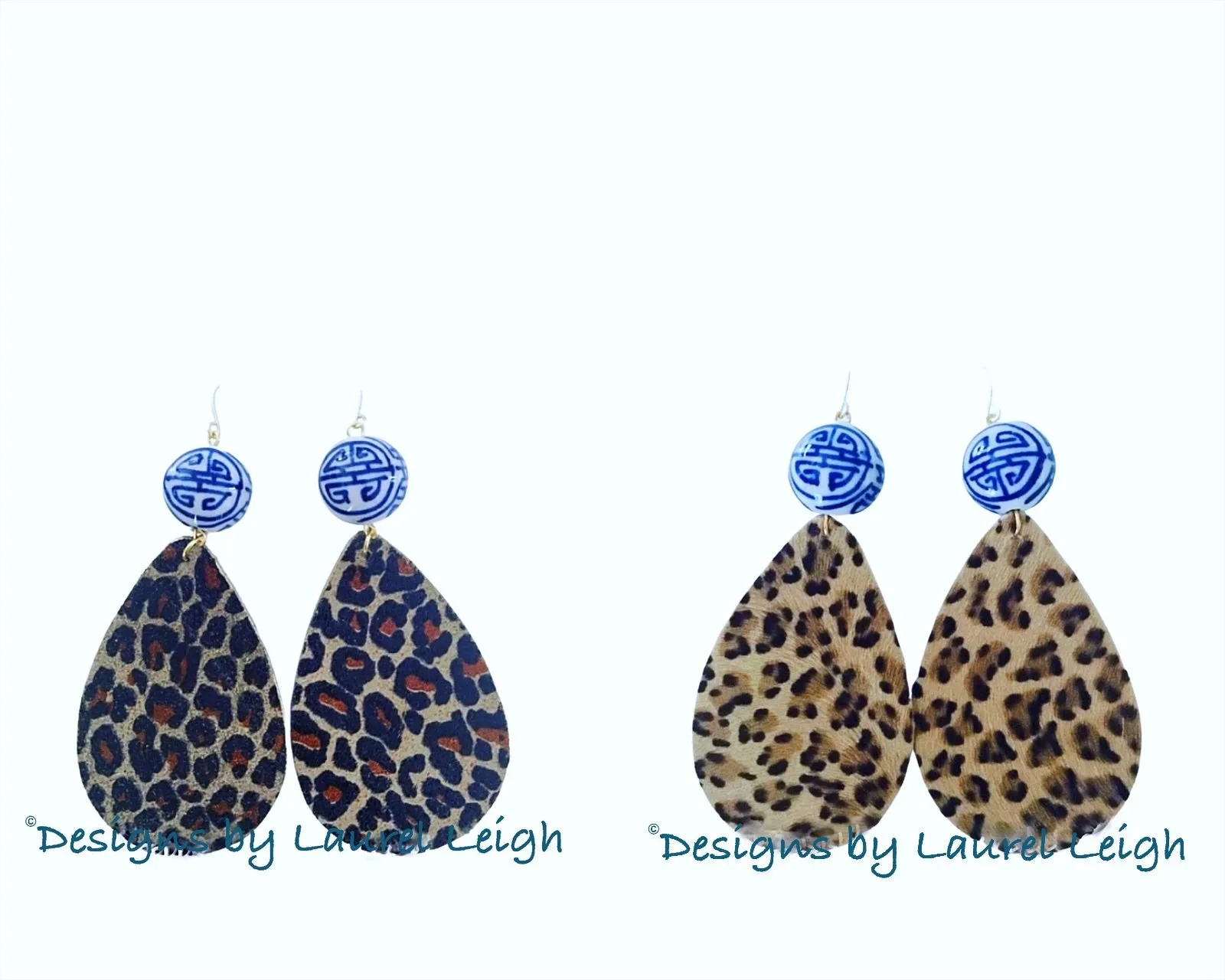 Chinoiserie Light Leopard Print Earrings