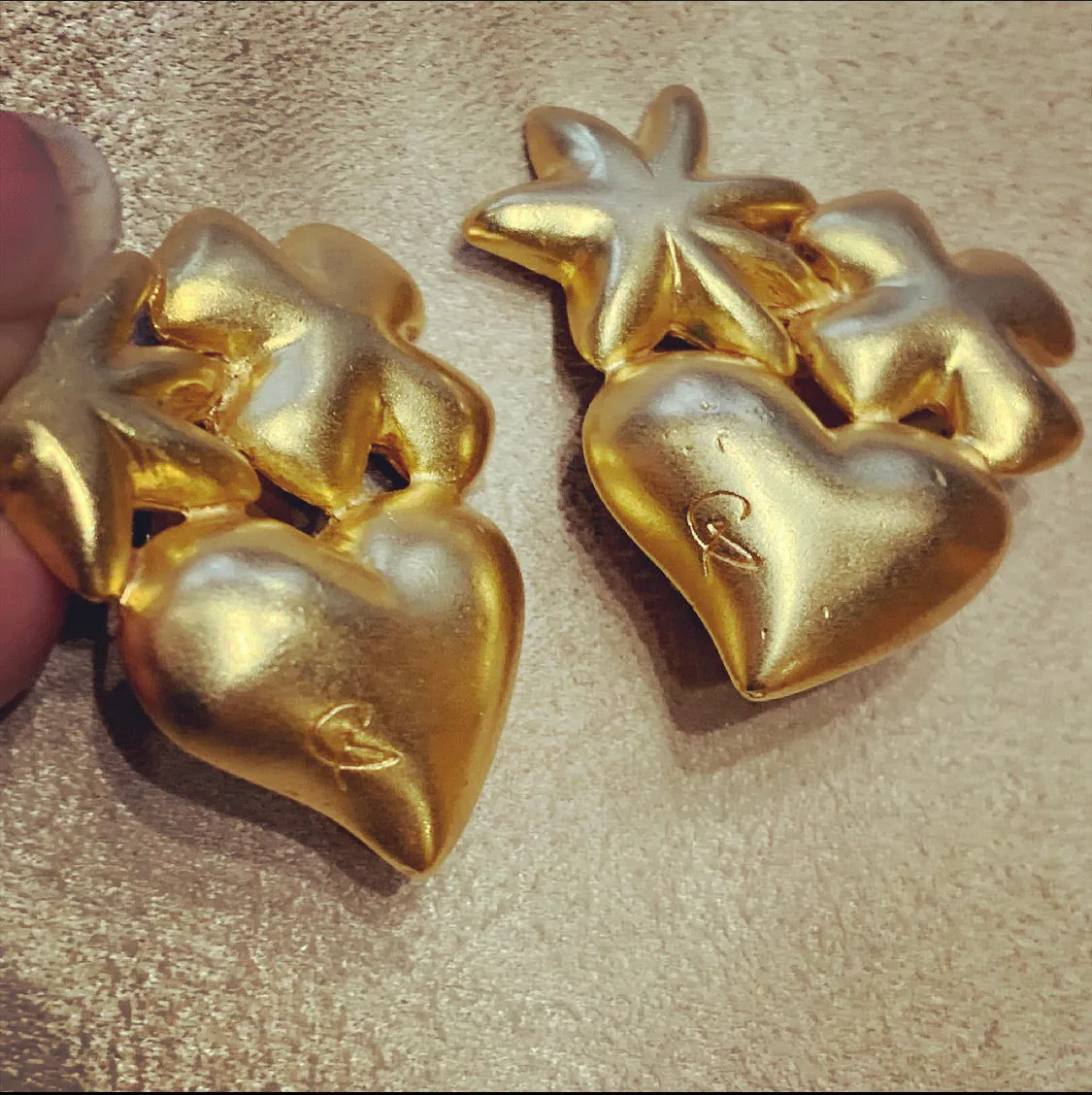 Christian Lacroix Heart and star clip on  earrings