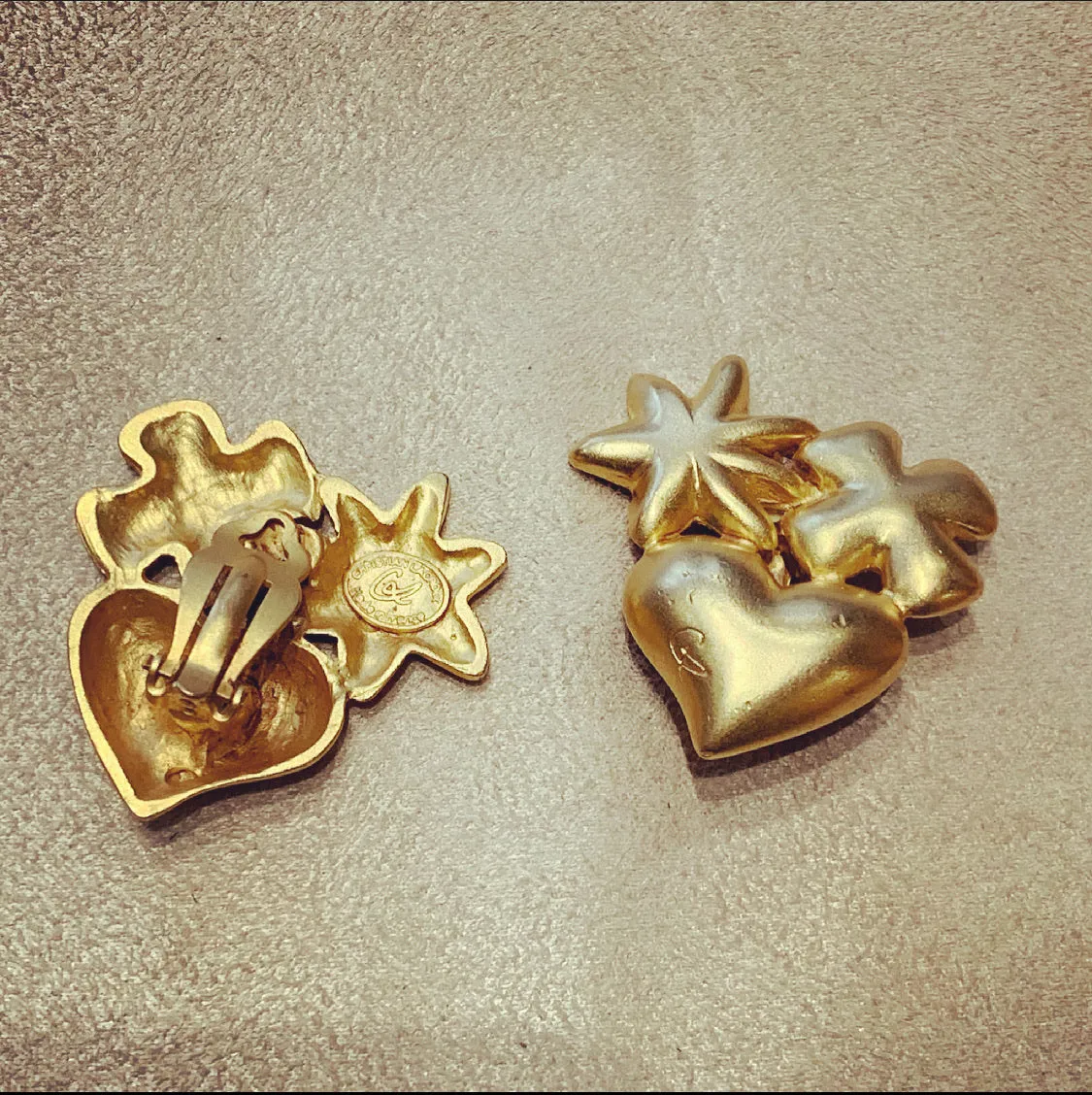 Christian Lacroix Heart and star clip on  earrings