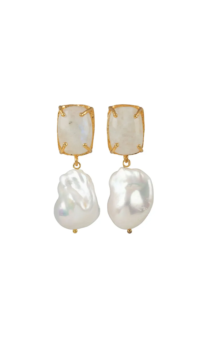 Christie Nicolaides Piccola Earrings - White/Gold