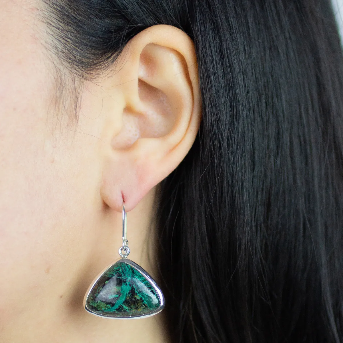 Chrysocolla Malachite Drop Earrings