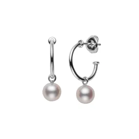 Classic Akoya Cultured Pearl Semi Hoop Earrings