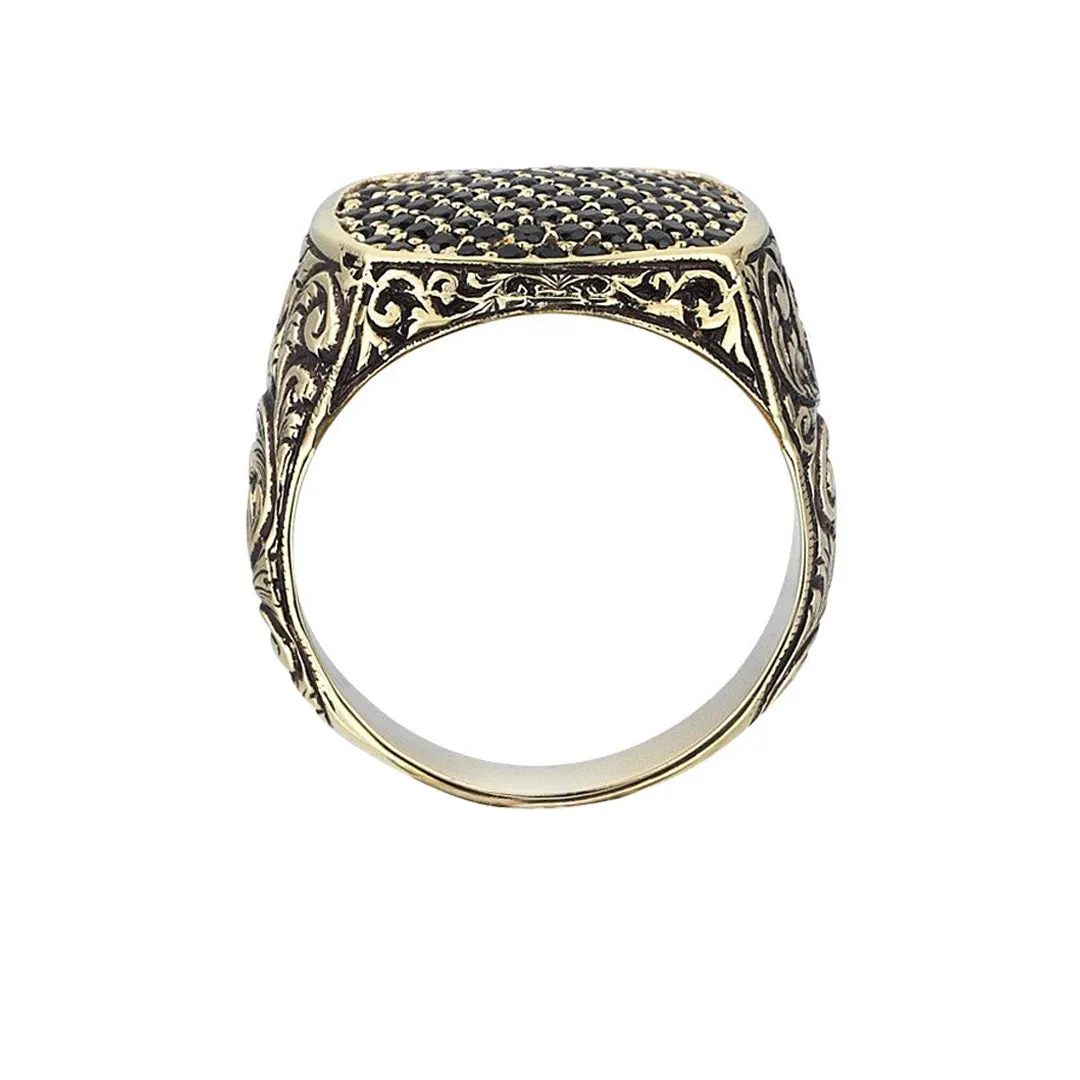 Classic Cushion Pave Ring - Solid Gold