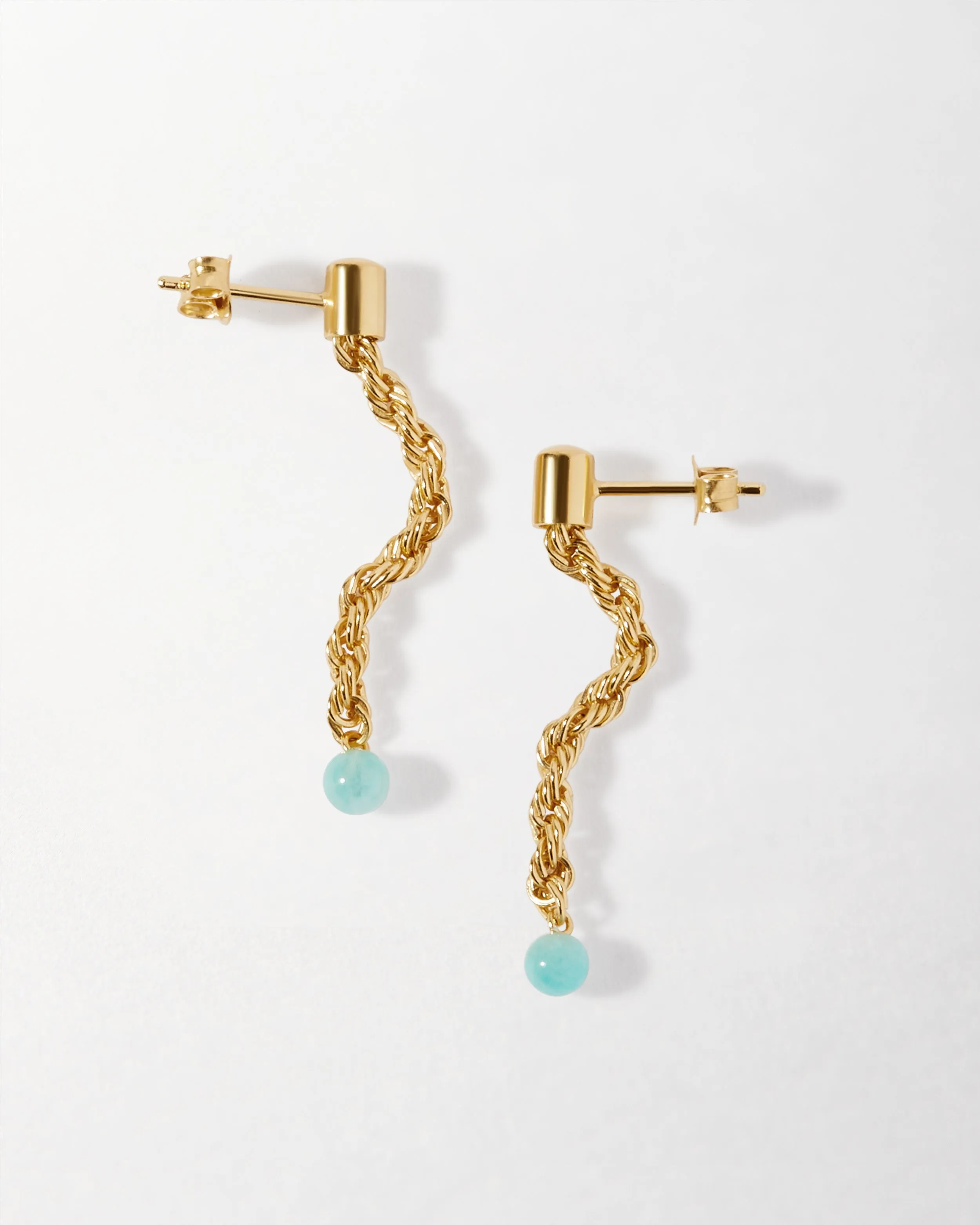 Coastal Rope Drop Amazonite Earrings