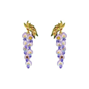 Copper Wisteria Flower Earrings