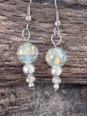 Cream Crystal Earrings