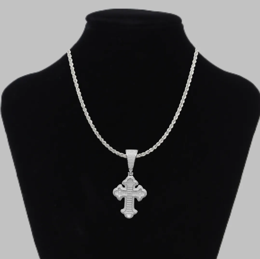 Cross Diamond Edition Iced Out Diamond Pendant Necklace