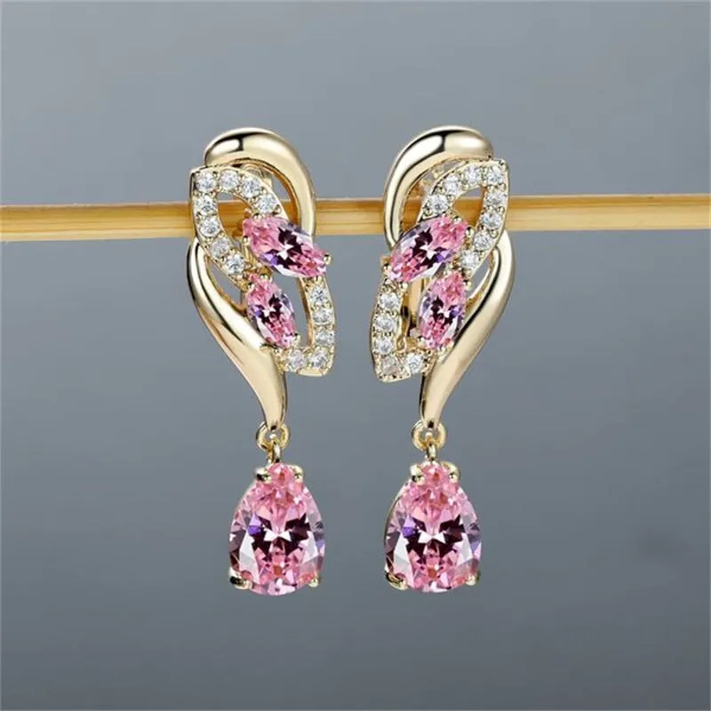 Crystal Flower Dangle Earrings