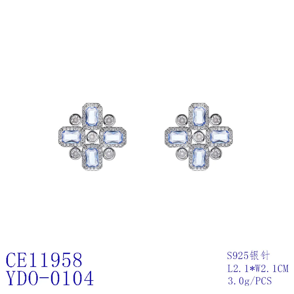 Cubic Zircon Stud Earring for Wedding, Women Girl Birthday Party Jewelry CE11958