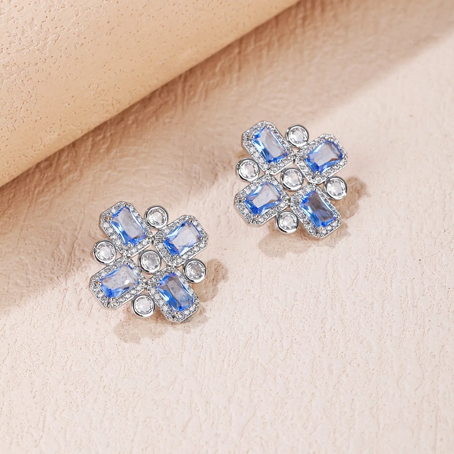 Cubic Zircon Stud Earring for Wedding, Women Girl Birthday Party Jewelry CE11958