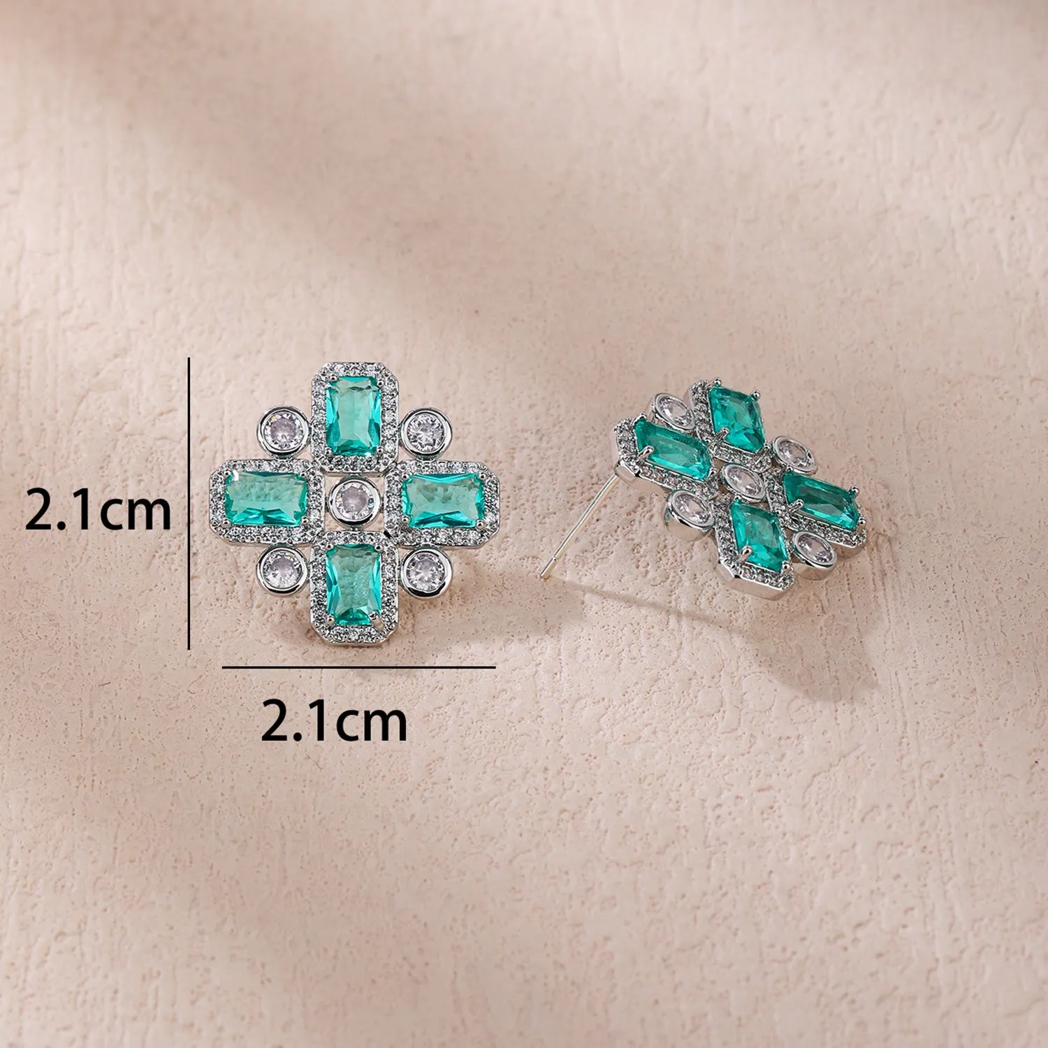 Cubic Zircon Stud Earring for Wedding, Women Girl Birthday Party Jewelry CE11958