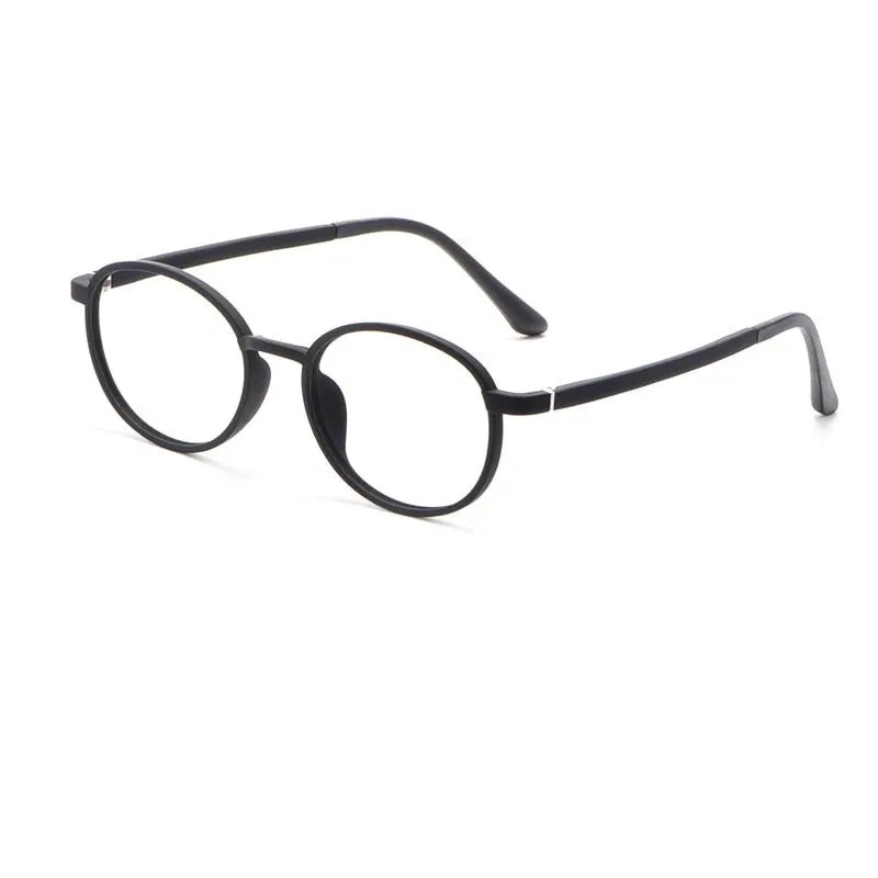 Cubojue Unisex Full Rim Round Tr 90 Titanium Myopic Reading Glasses 1067