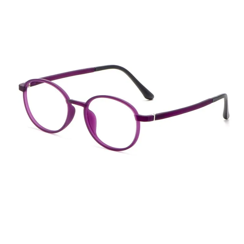 Cubojue Unisex Full Rim Round Tr 90 Titanium Myopic Reading Glasses 1067