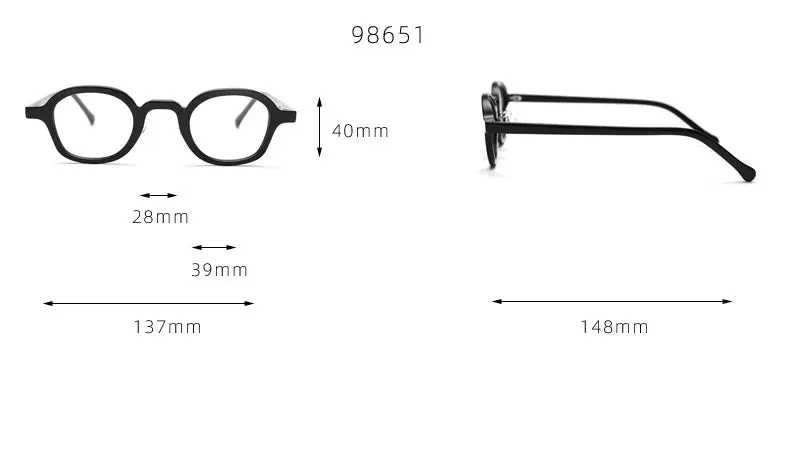 Cubojue Unisex Full Rim Small Square Acetate Reading Glasses 98651