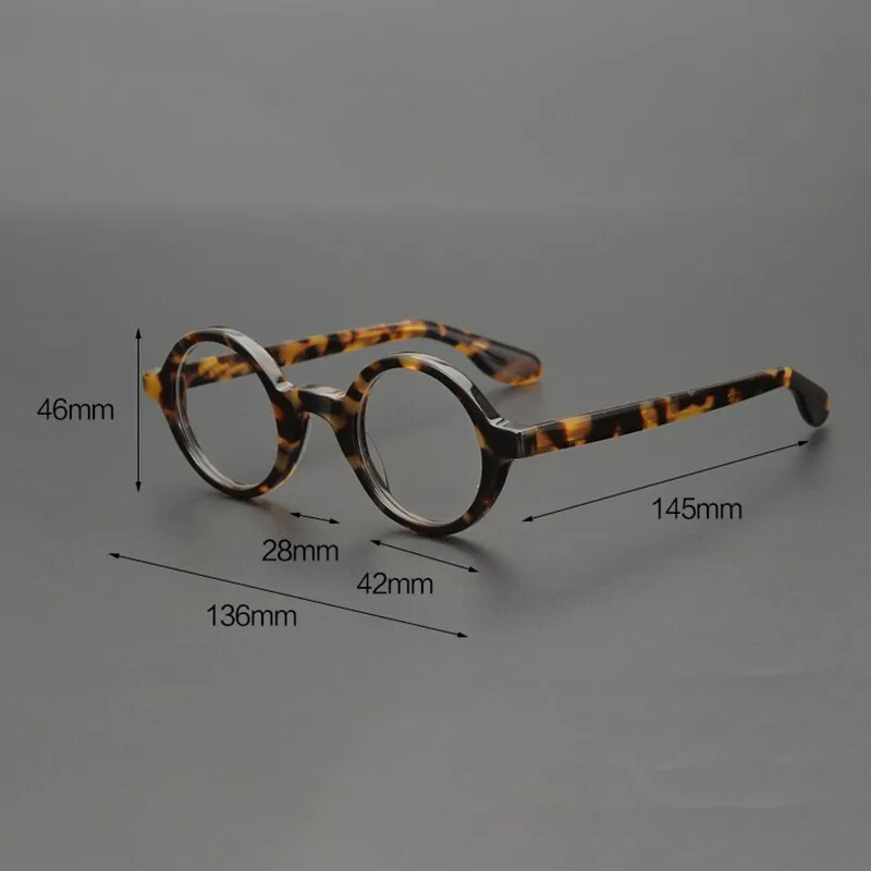 Cubojue Unisex Small Round Acetate Stainless Steel Hyperopic Reading Glasses