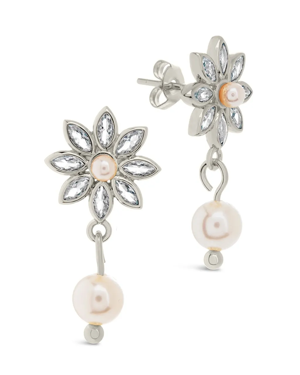 CZ & Pearl Blossom Matching Set