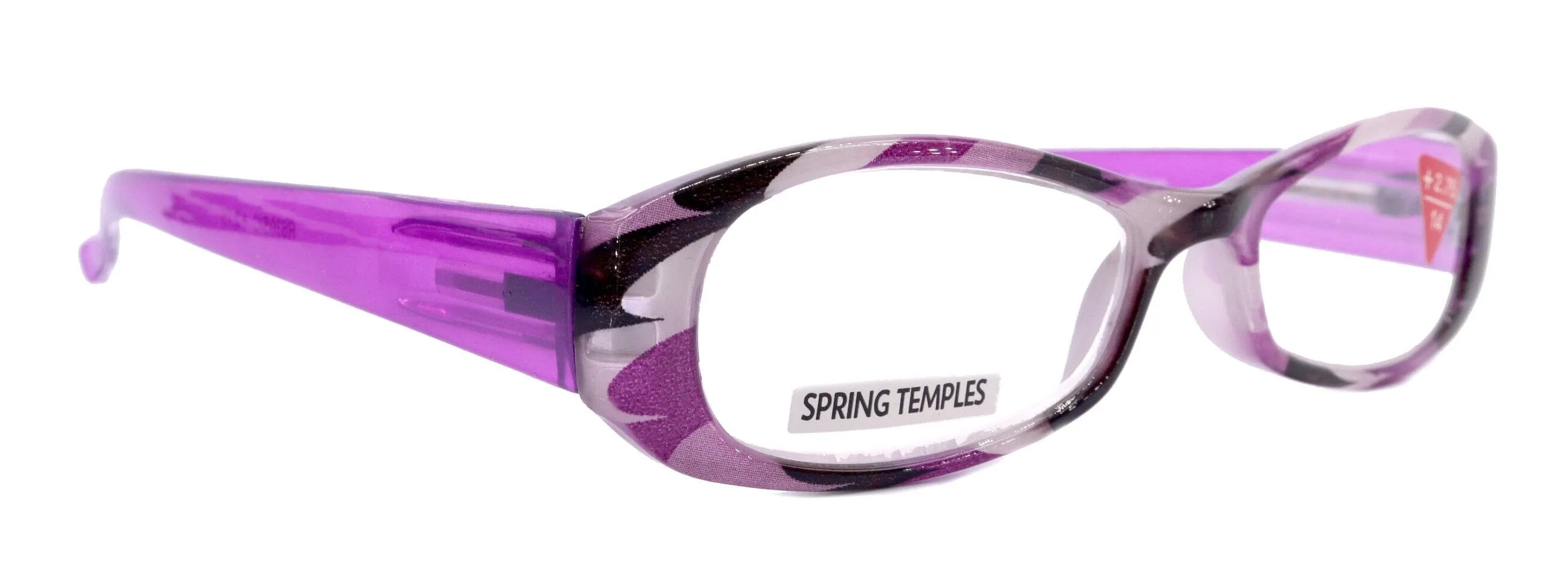 Dashing Stripes, (Premium) Reading Glasses High End Reader  1.25.. 3.25 Magnifying, Rectangular (Purple) Optical Frame. NY Fifth Avenue