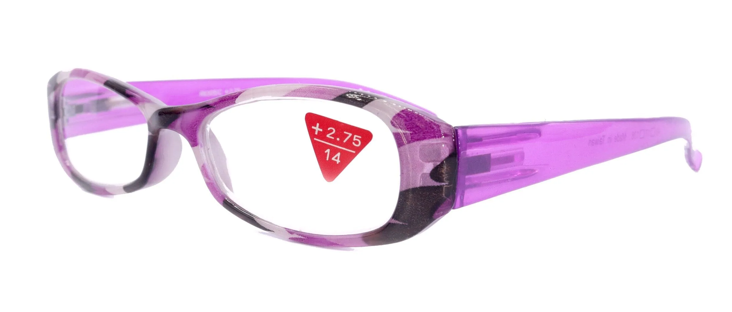 Dashing Stripes, (Premium) Reading Glasses High End Reader  1.25.. 3.25 Magnifying, Rectangular (Purple) Optical Frame. NY Fifth Avenue