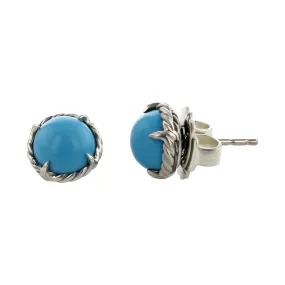 David Yurman Cabochon Turquoise Stud Earrings