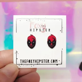 Deadpool Stud Earrings