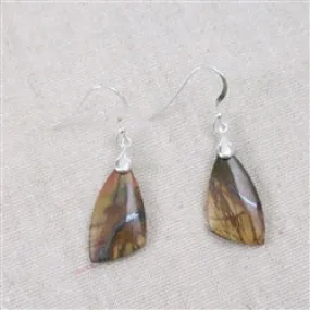 Designer Cut Red Creek Jasper Gemstone Earrings