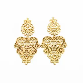 Designer Jewelry Hot Selling Elegant Gold Color Metal Hollow Earrings for Women