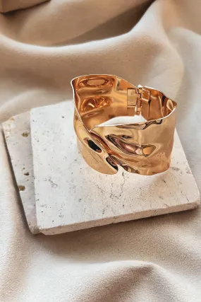 Destined For Decadence Metal Cuff Bracelet (Gold)