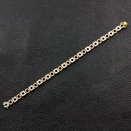 Diamond Circle and Square Bracelet