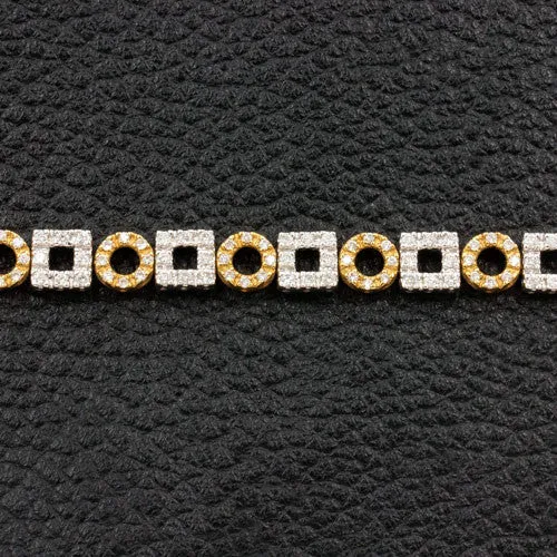 Diamond Circle and Square Bracelet