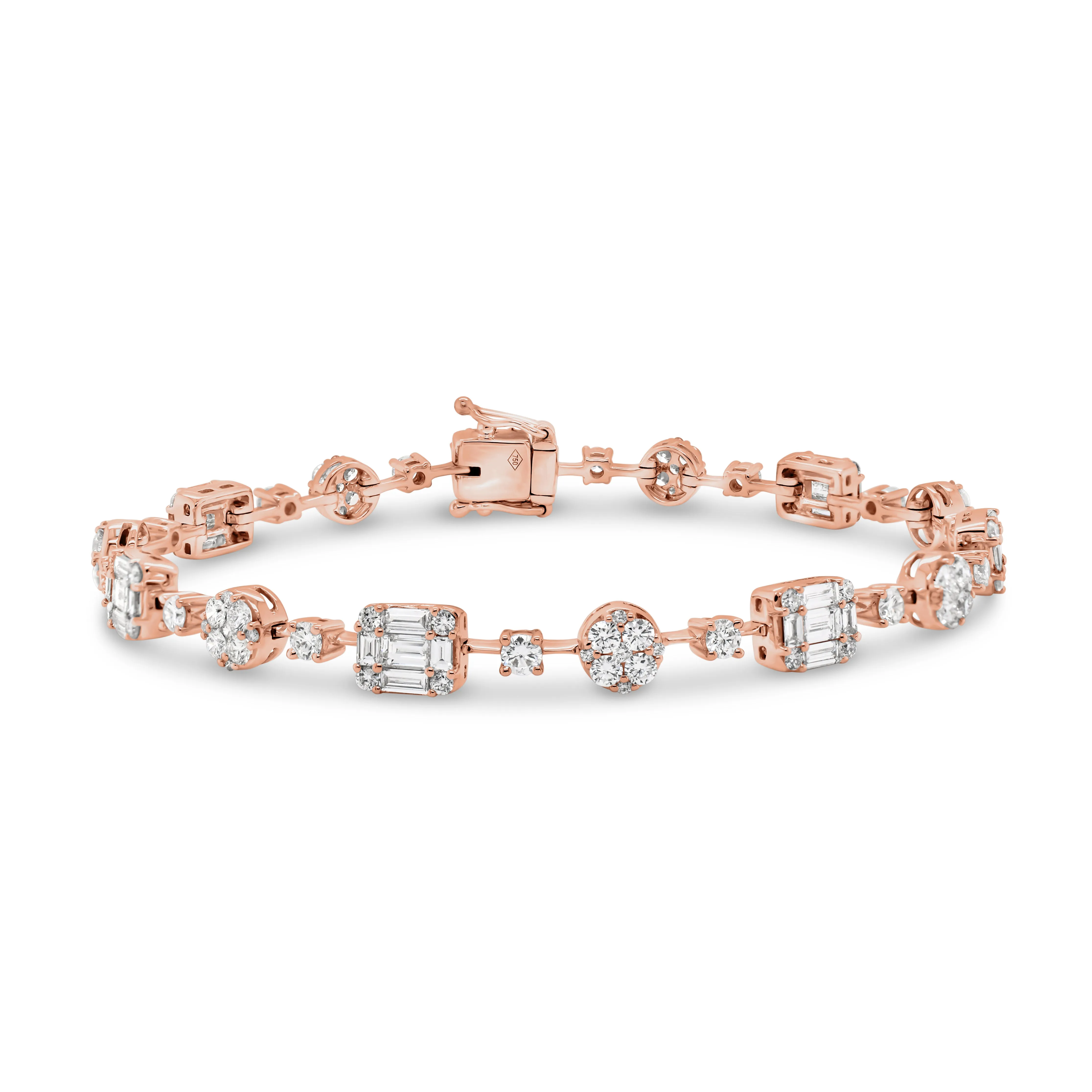 Diamond Circles & Rectangles Tennis Bracelet