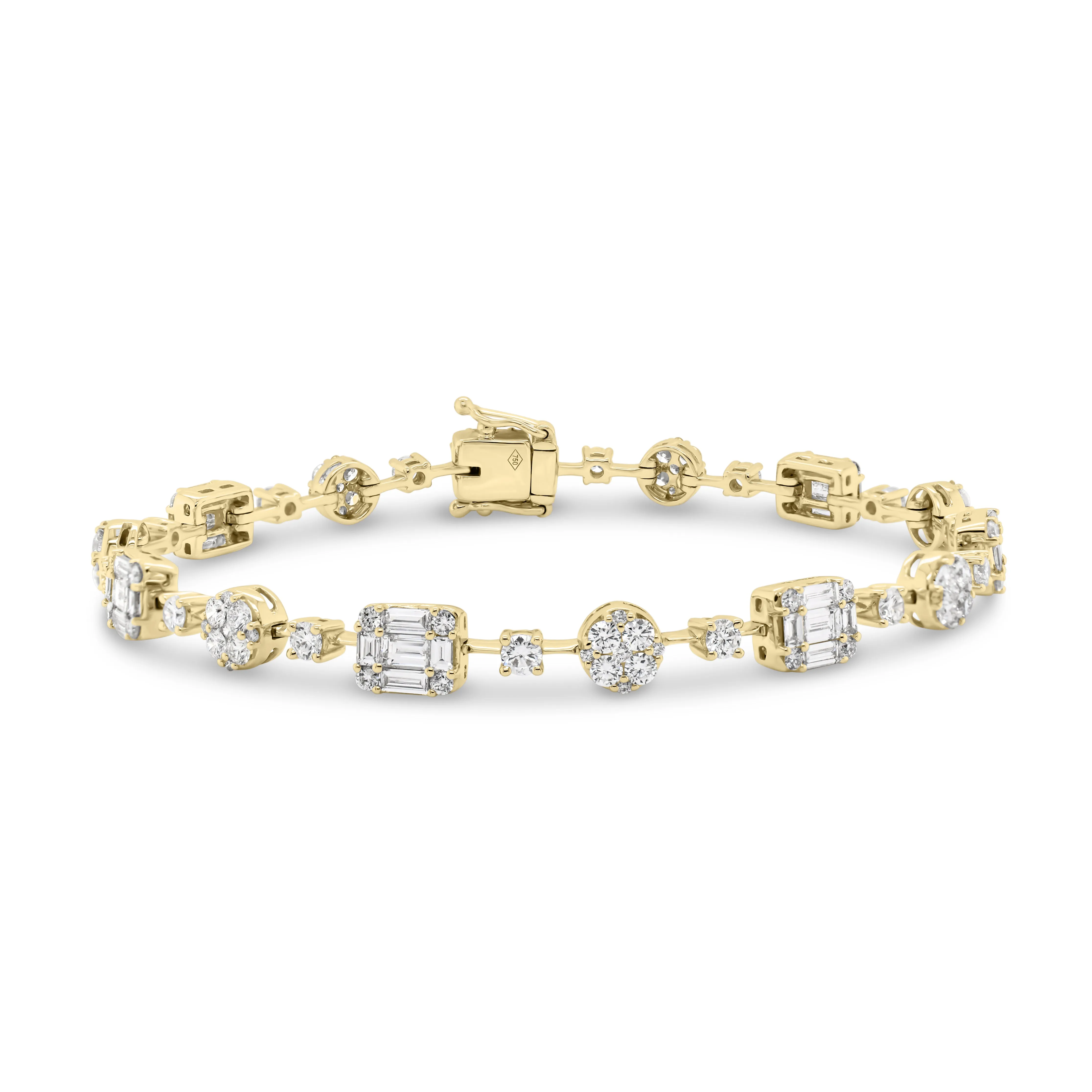 Diamond Circles & Rectangles Tennis Bracelet