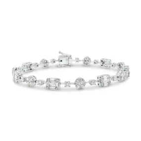 Diamond Circles & Rectangles Tennis Bracelet