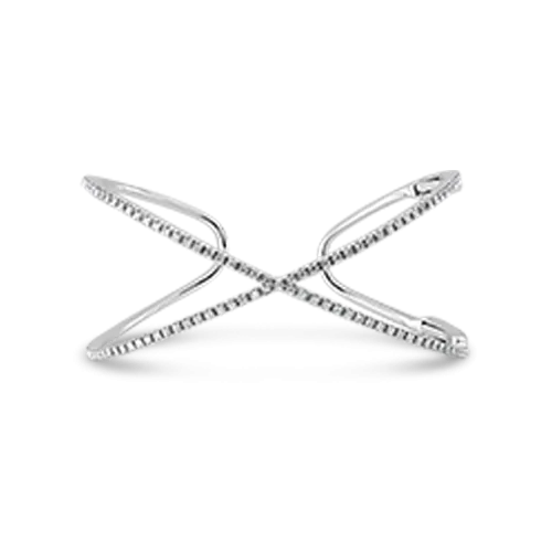 Diamond Criss Cross Bangle Bracelet