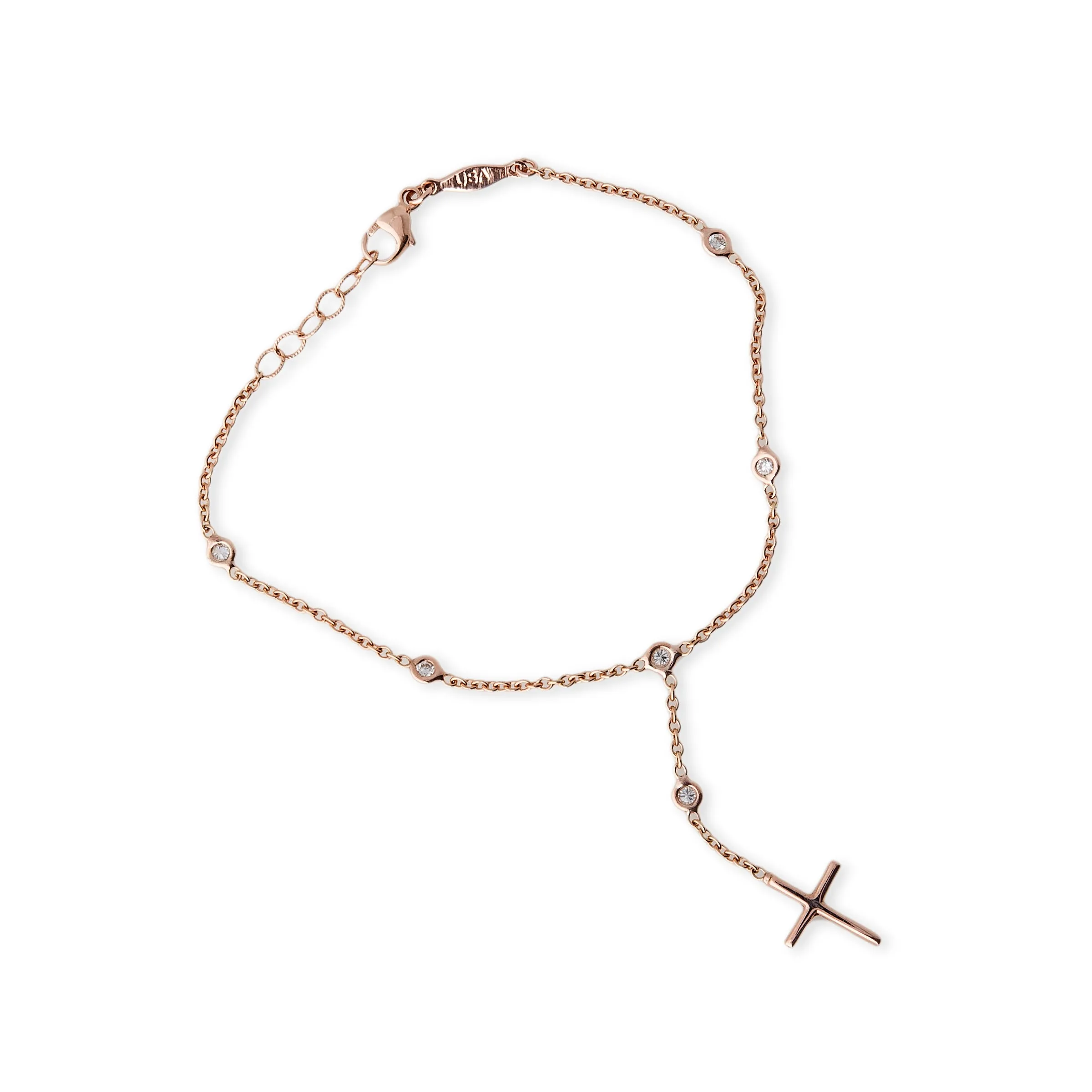 DIAMOND CROSS DROP CHAIN BRACELET