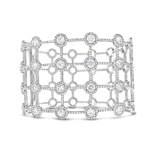 Diamond Lattice Bangle Bracelet