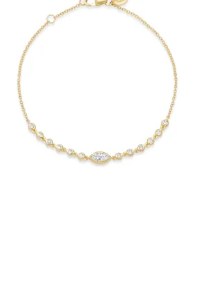 Diamond Marquise and Bezel Set Sun Ray Bracelet