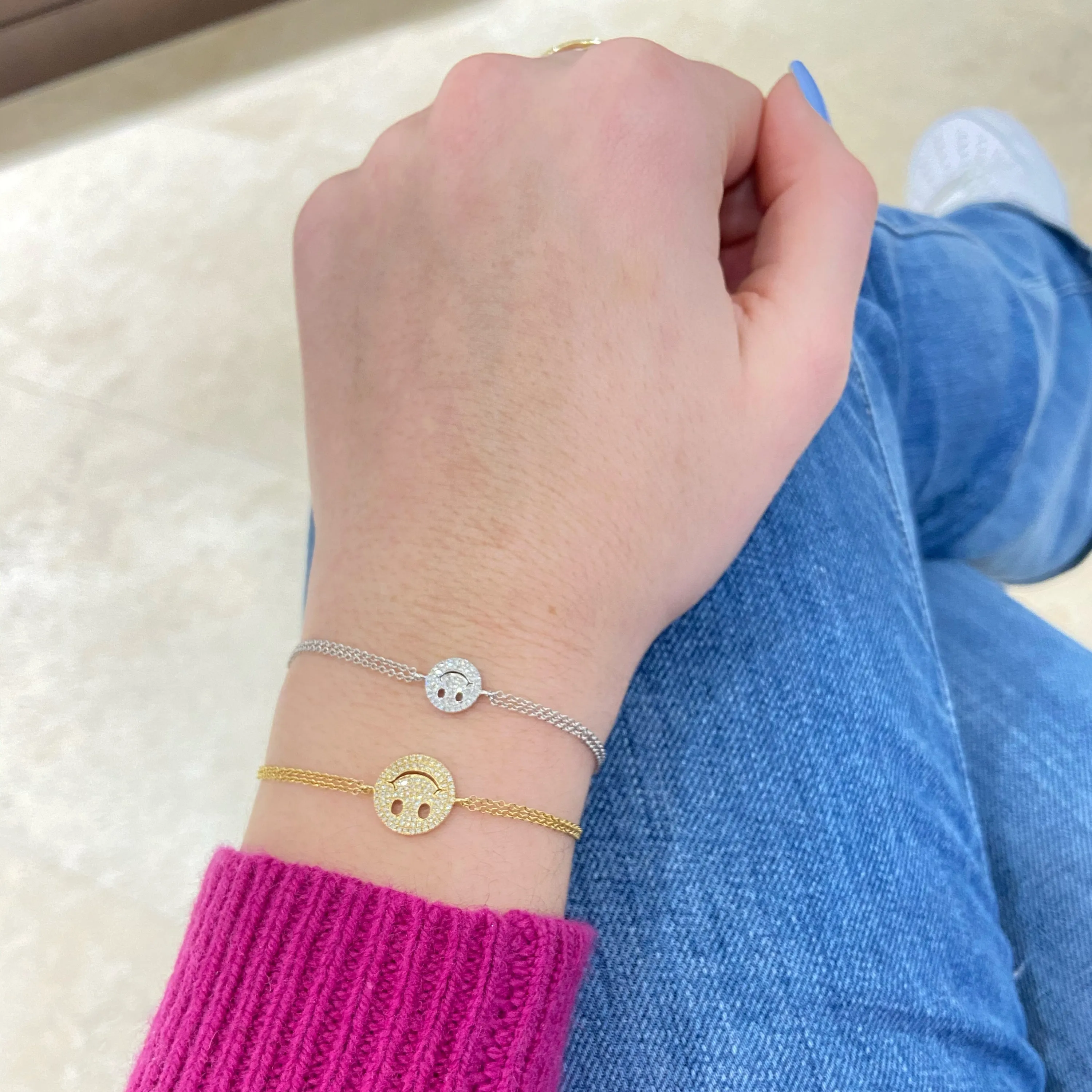 Diamond Smiley-Face Fashion Bracelet