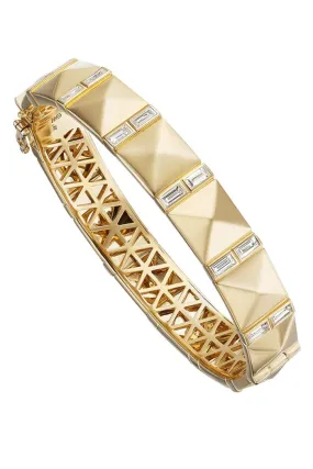 Double Baguette Stud Bangle