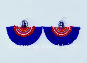 Double Happiness Royal Fan Tassel Earrings