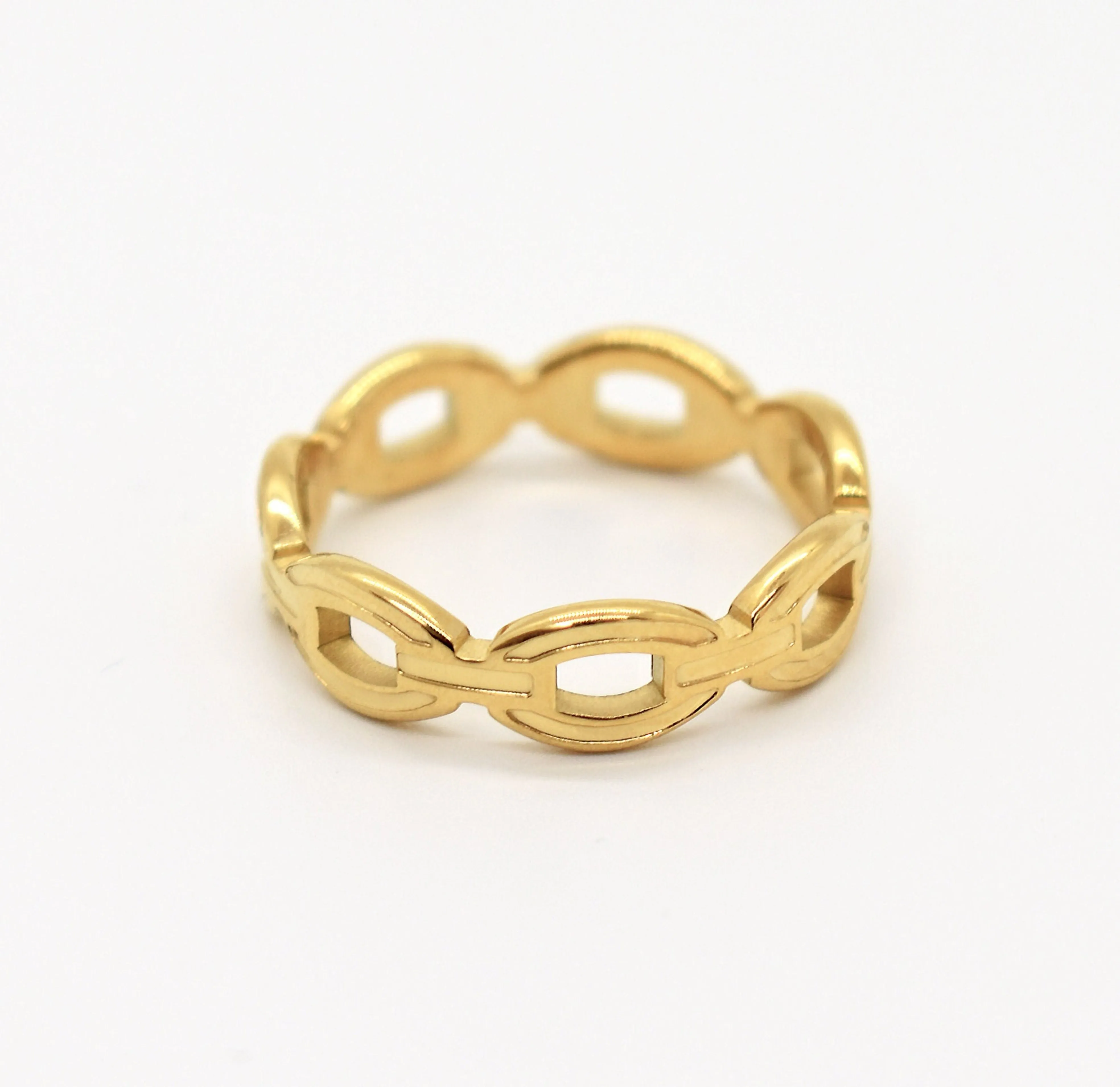 DYLAN GOLD CHAIN LINK STACKABLE RING