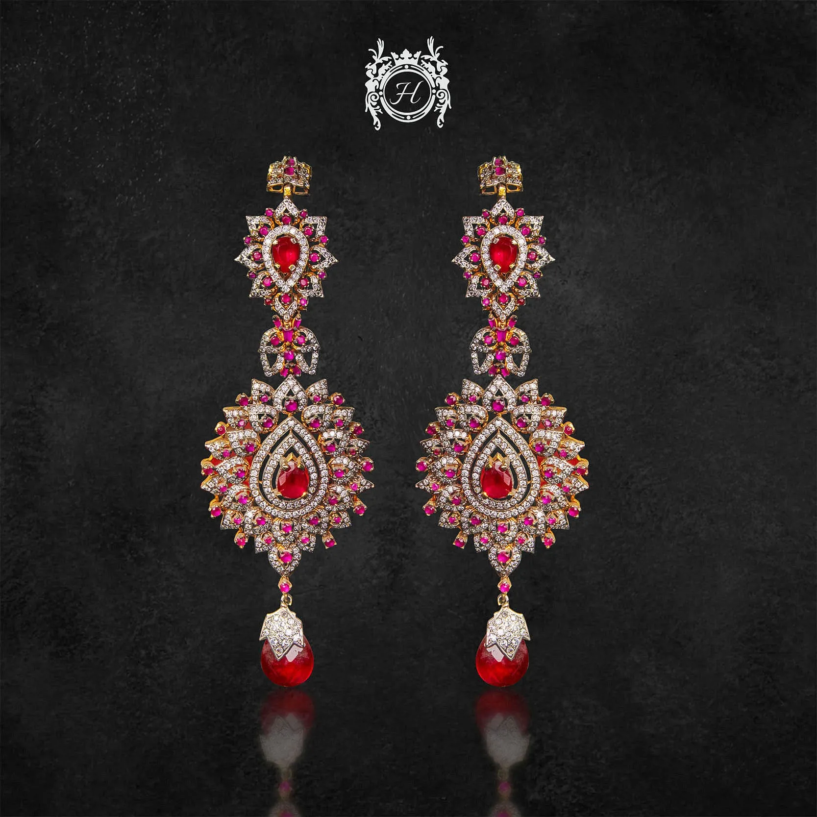 Earrings in Chetum and Zircons