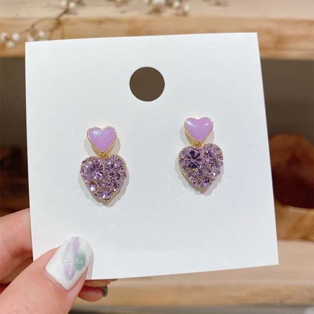 Earrings retro temperament Europe and America 2020 new high-quality purple earrings female exquisite niche Fashion Stud Earrings