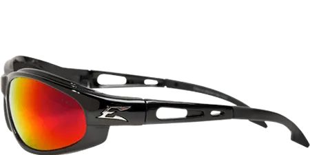 Edge Eyewear Dakura SWAP119 Black Frame Aqua Precision Red Mirror Lens Glasses