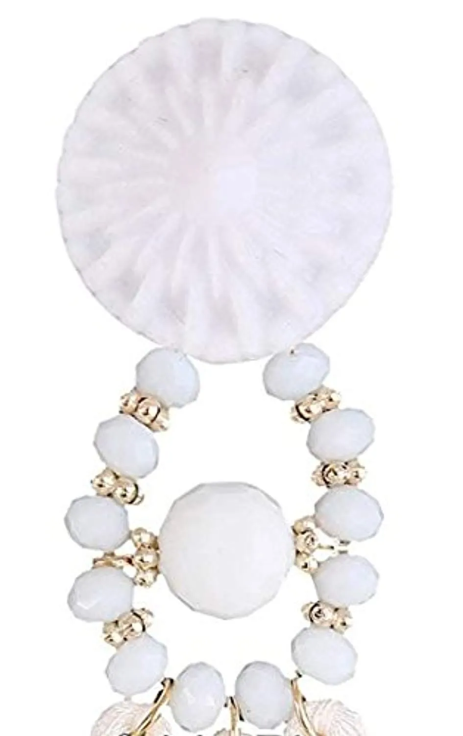 Electomania White Cortex Bohemian Tassel Fancy Earrings for Women